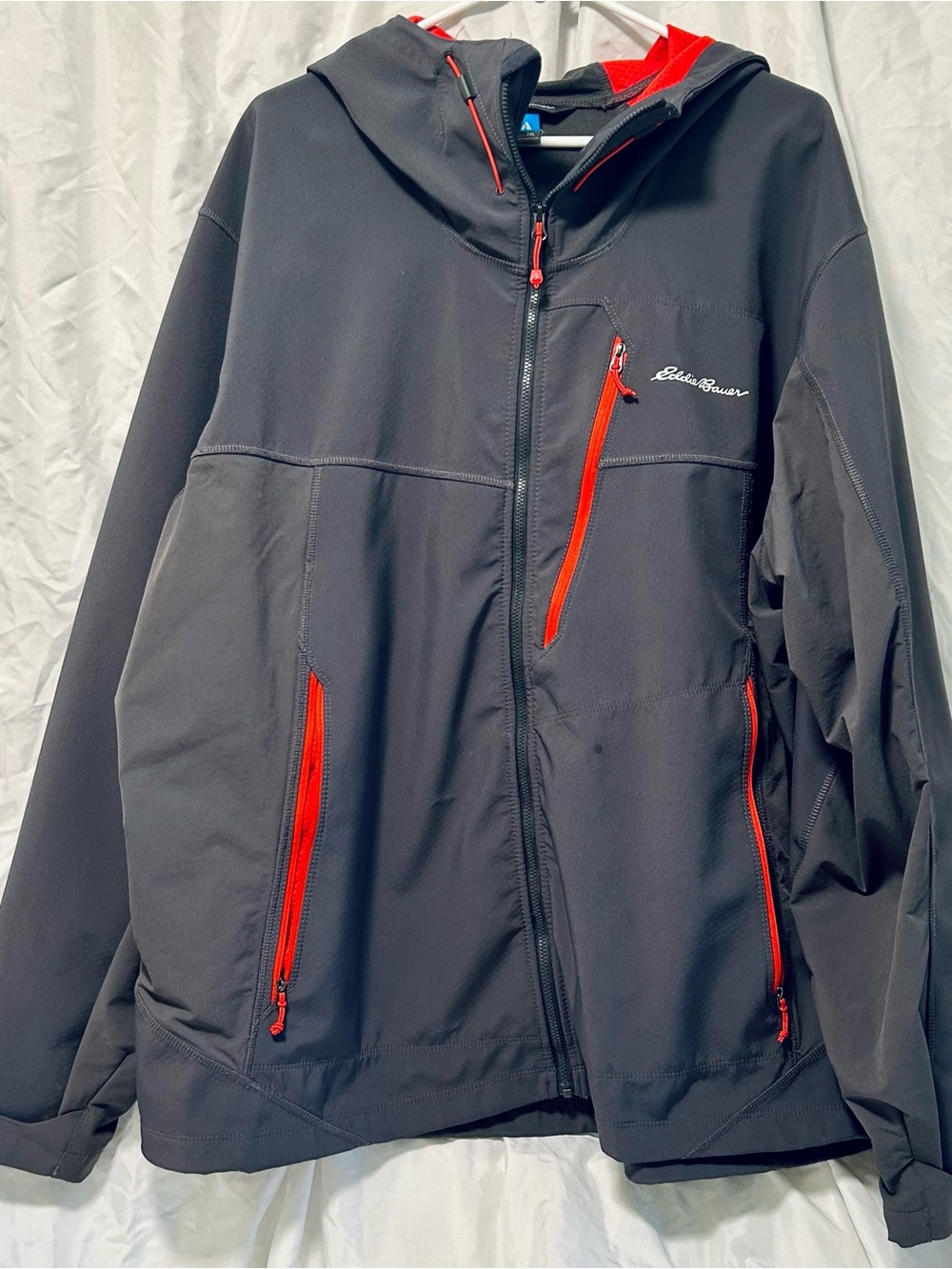 Eddie Bauer Black Jacket with Red Trim and Accents